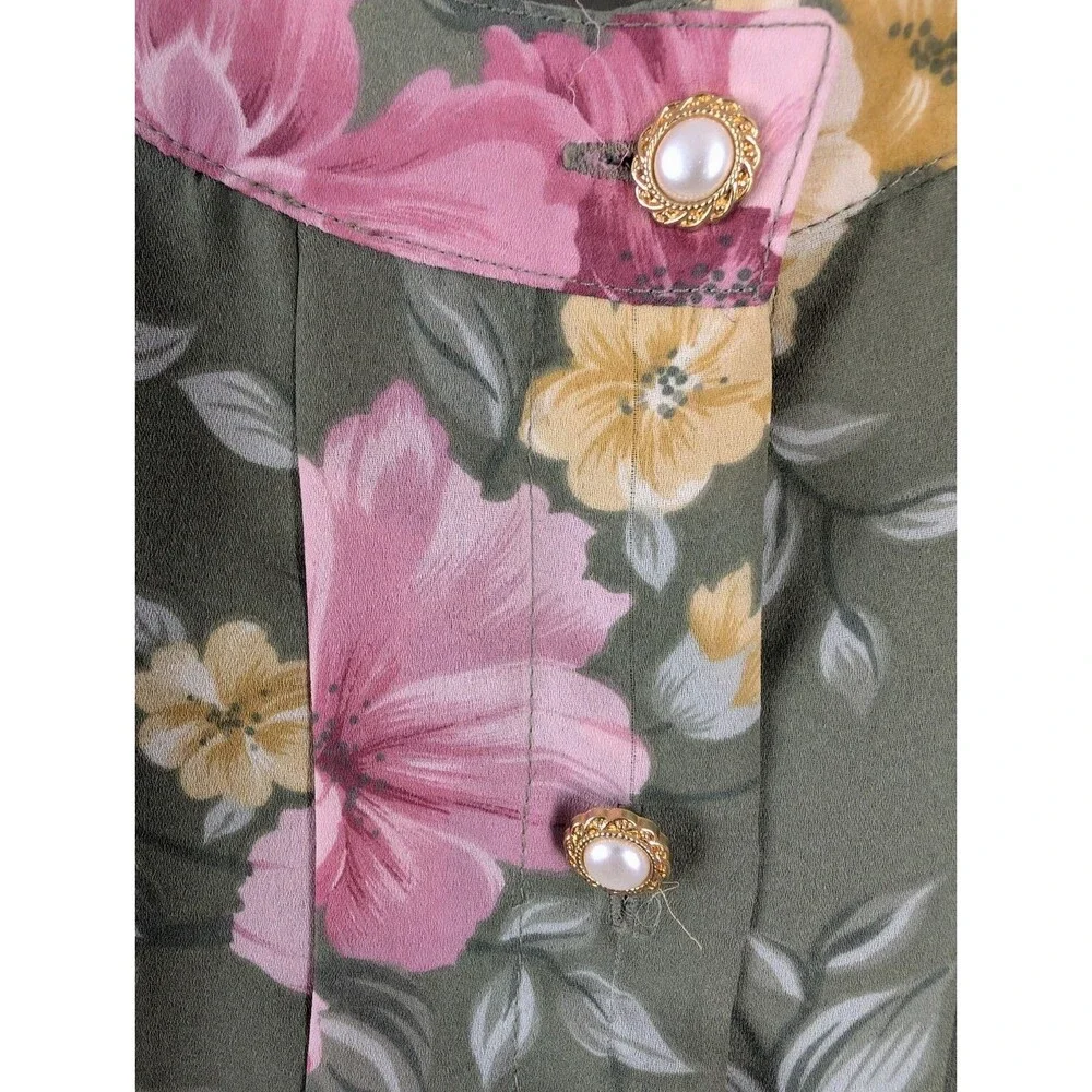 Vintage Alfred Dunner Skirt Set Floral 2pc Sz 14 Blouse  Grandmacore Sunday Best